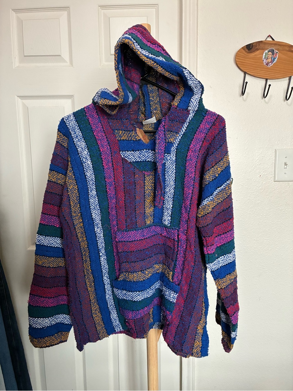 MEXICANA Handwoven Hoodie in Purple, Blue & Teal